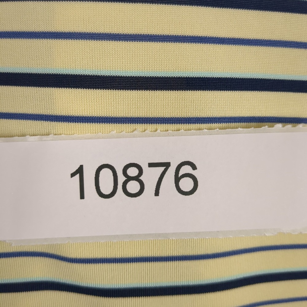 Greg Norman PLAY DRY Mens Polo Shirt Striped Yellow Blue Black Short Sleeve L - Picture 11 of 11